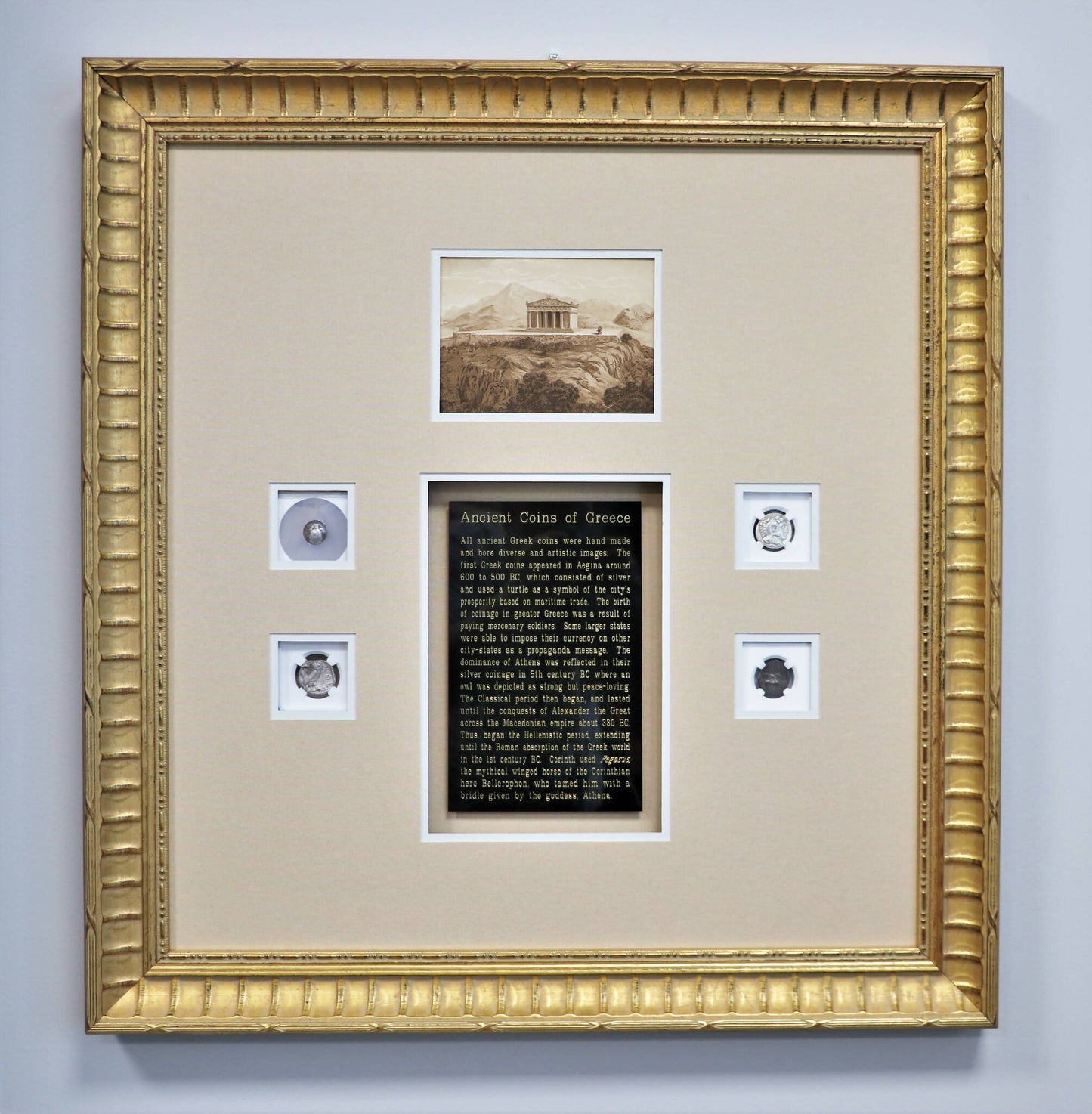 Ancient Coins of the Greek Empire - Museum Framed